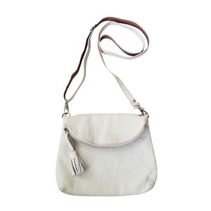 D'Luciano Off White Leather Crossbody Bag Made in Mexico